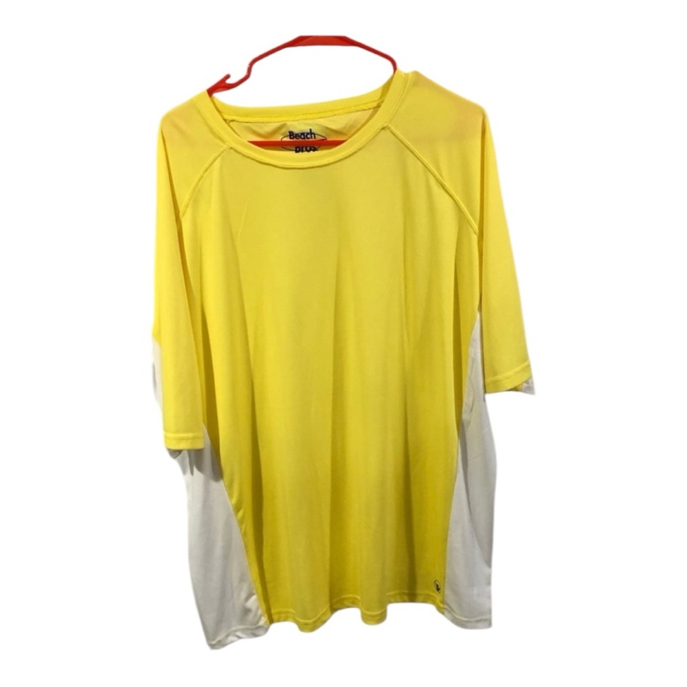 Beach Bros Men’s Yellow and White Short Sleeve Tee Shirt Size XXL